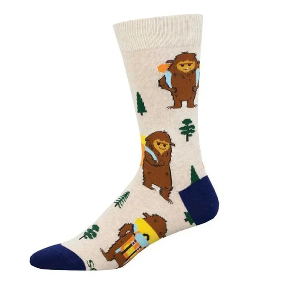 Sock Smith Mens Crew Socks Bigfoot Hiking Size 10 - 13 Cotton Blend Yeti NWT - Picture 1 of 1